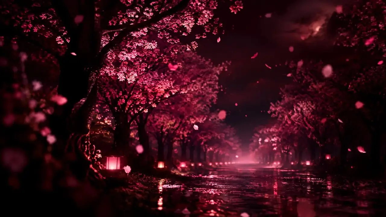 夜樱放映厅舞台氛围图